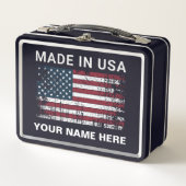Lunch Box Drapeau Américain Personnalisé Fabriqué Aux Etats- (Devant)