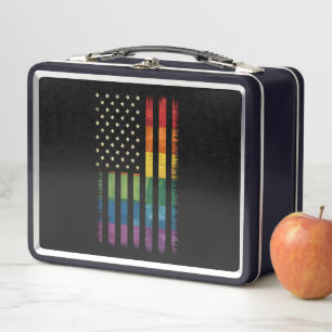 Lunch Box Drapeau américain USA Arc-en-ciel Fierté Gay Lesbi