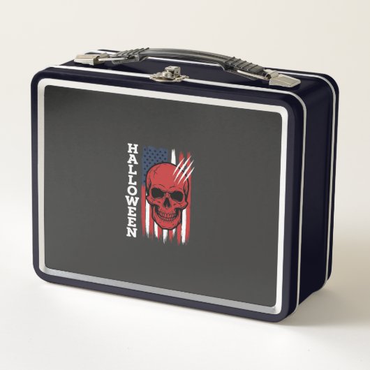 Lunch Box Drapeau crâne Halloween Vector Design_1 (Devant)