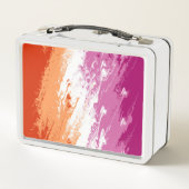 Lunch Box Drapeau de fierté lesbienne abstrait trippy ondulé (Dos)