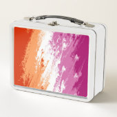 Lunch Box Drapeau de fierté lesbienne abstrait trippy ondulé (Devant)