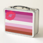Lunch Box Drapeau de fierté lesbienne au rouge à lèvres Slip (Dos)