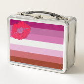 Lunch Box Drapeau de fierté lesbienne au rouge à lèvres Slip (Devant)