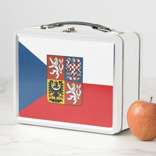 Lunch Box Drapeau de la République tchèque avec armoiries su (En situation)
