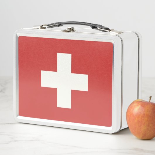 Lunch Box Drapeau de la Suisse (En situation)