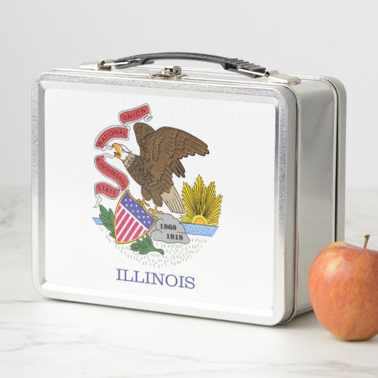 Lunch Box Drapeau de l'Illinois (En situation)