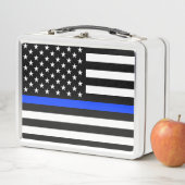 Lunch Box Drapeau de police de la ligne bleue mince (En situation)