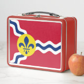 Lunch Box Drapeau de Saint-Louis, Missouri Coussin rond (En situation)