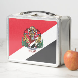 Lunch Box Drapeau de Sealand, avec armoiries superposées