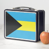 Lunch Box Drapeau des Bahamas en noir, or et Aquamarine (En situation)