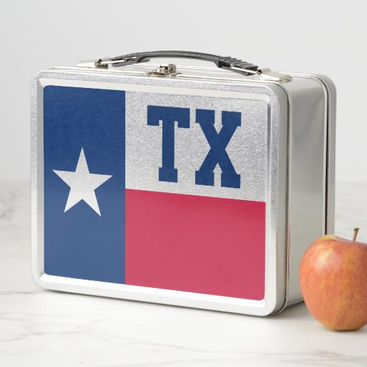 Lunch Box Drapeau d'état Texas personnalisé monogramme métal (En situation)