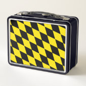Lunch Box Drapeau diamant de Bavière noire et jaune Motif (Dos)