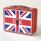 Lunch Box Drapeau du Royaume-Uni avec policier et graphique  (Devant)