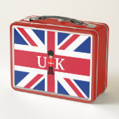 Lunch Box Drapeau du Royaume-Uni avec policier et graphique (Dos)