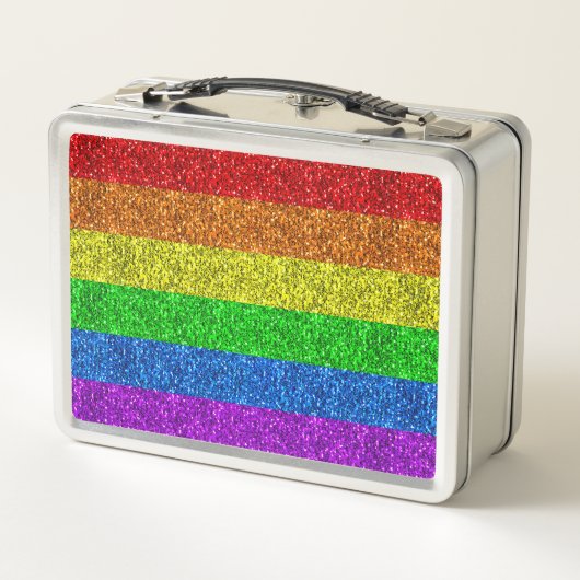 Lunch Box Drapeau LGBT vibrante parties scintillant arc-en-c (Dos)