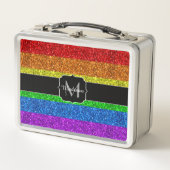 Lunch Box Drapeau LGBT vibrante parties scintillant arc-en-c (Devant)