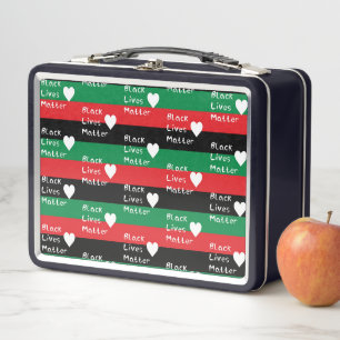 Lunch Box Drapeau panafricain Black Lives Matter Cœur blanc