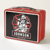 Lunch Box Drapeau patriotique personnalisé de pompier (Devant)