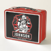 Lunch Box Drapeau patriotique personnalisé de pompier (Dos)