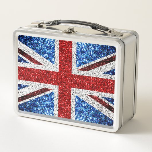 Lunch Box Drapeau rouge bleu blanc brillant parties scintill (Devant)