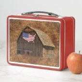 Lunch Box Drapeau rustique américain (En situation)