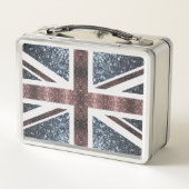 Lunch Box Drapeau rustique UK rouge bleu étincelants parties (Dos)