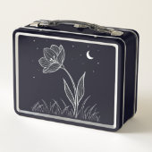 Lunch Box Dreamlit Moonlit Flower Line Art avec étoiles (Dos)