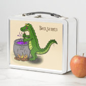 Lunch Box Drôle alligator vert cuisine dessin animé (En situation)