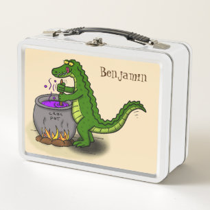 Lunch Box Drôle alligator vert cuisine dessin animé