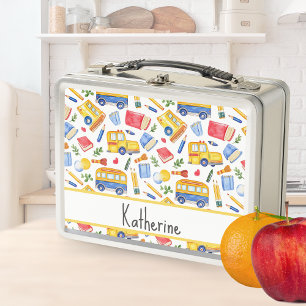 Lunch Box Drôle autocar école retour à l'école modèle de nom