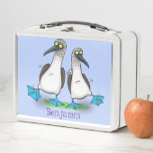 Lunch Box Drôle bleu pieds croisés dessin de dessins animés (En situation)