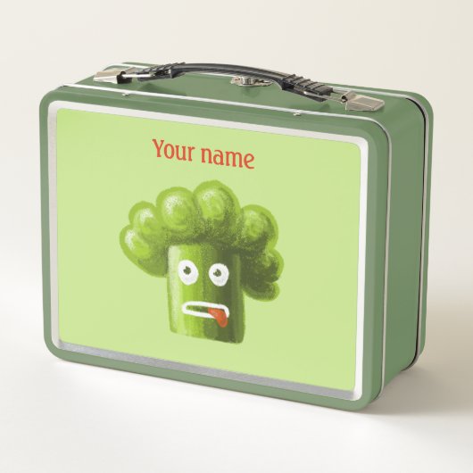 Lunch Box Drôle Cartoon Broccoli Vegan Vegetarian (Dos)