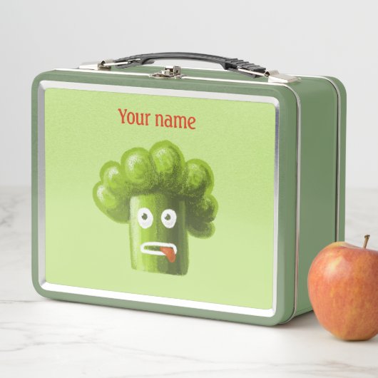 Lunch Box Drôle Cartoon Broccoli Vegan Vegetarian (En situation)