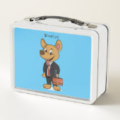 Lunch Box Drôle chien en costume d'entreprise dessin animé (Dos)