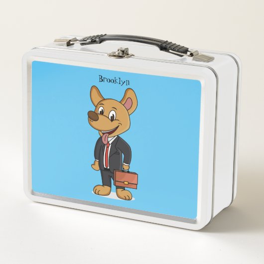 Lunch Box Drôle chien en costume d'entreprise dessin animé (Devant)