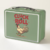 Lunch Box Drôle "Cluck & Roll" Cool Rooster Conception de de (Dos)