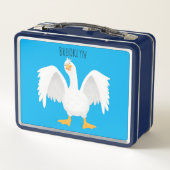 Lunch Box Drôle curieuse dessin animé d'oie domestique (Dos)