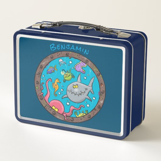 Lunch Box Drôle des créatures marines sous l'eau dessin anim (Dos)