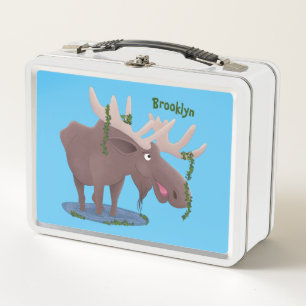 Lunch Box Drôle dessin animé d'orignal heureux