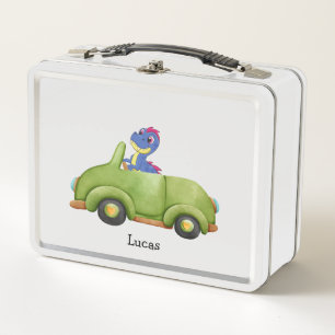 Lunch Box Drôle dinosaure voiture antique École anniversaire