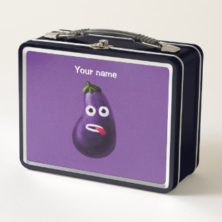 Lunch Box Drôle Eggplant Cartoon Caractère Cute Vegetable