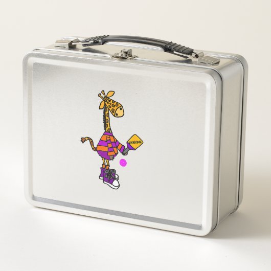 Lunch Box Drôle Giraffe Jouer Pickleball (Devant)