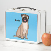 Lunch Box Drôle joyeux dessin animé de chien de carlin (En situation)