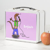 Lunch Box Drôle lézard chantant avec bande dessinée de micro (En situation)
