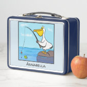 Lunch Box Drôle pélican de pêche (En situation)