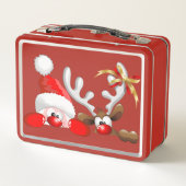 Lunch Box Drôle Père Noël et Reindeer Cartoon (Dos)