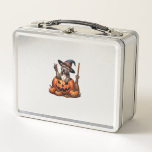 Lunch Box Drôle Pitbull sorcier Citrouille chien Halloween H