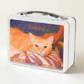 Lunch Box Drôle Tabby Chat Bright Orange Cute (Dos)