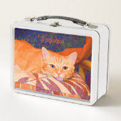 Lunch Box Drôle Tabby Chat Bright Orange Cute (Devant)