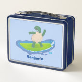 Lunch Box Drôle tortue vague de surf dessin animé (Dos)